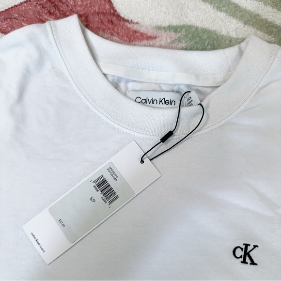Calvin Klein longsleeve top women small White classic fit cotton undershirt - Picture 3 of 4